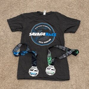 Savage Race 2025 Shirt & Medals
